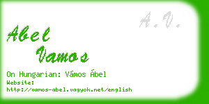 abel vamos business card